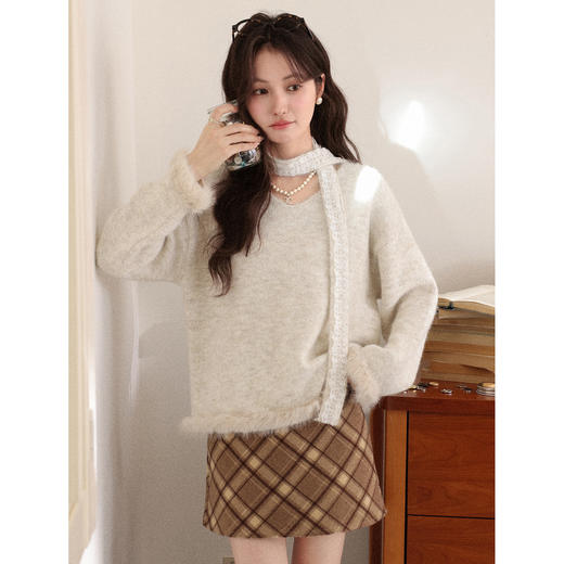 鹿向南【1217/20:00新品前1小时7折限量100件】燕麦色毛衣 商品图2