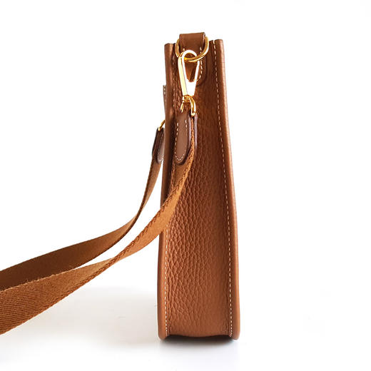 【98新】Hermes爱马仕H069426CCCI金棕金扣TC皮mini Evelyne伊芙琳单肩斜挎包女士 111225AK08 商品图3