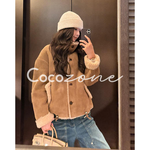 COCO ZONE 刘 一一“拥抱温暖”100绵羊毛单排扣外套CD2A3198 商品图0