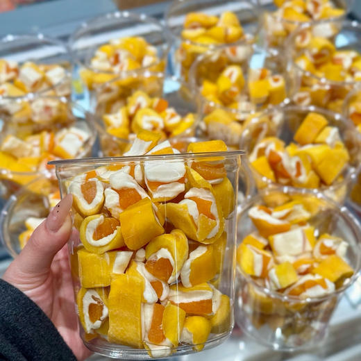 石家庄优选仓库速达，芒芒抱桃，芒果干、黄桃干、棉花糖组合 500g/盒 & 大片芒果干，酸甜可口，净重750g/盒，散装称重 商品图3