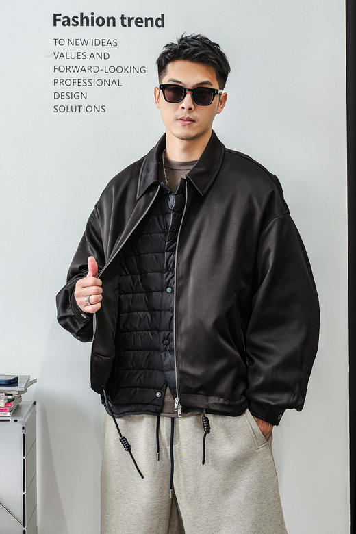 徐太浪【两件套不可拆卸】翻领羽绒服男冬季厚款夹克式双拉链外套 商品图5