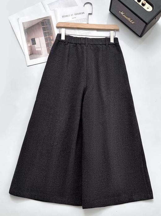 D121459冬季设计感加厚羊毛呢宽松显瘦阔腿裤裙裤 商品图9
