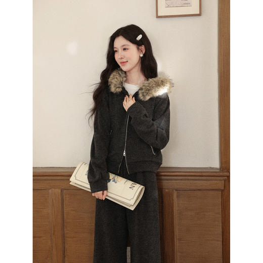 鹿向南【1217/20:00新品前1小时7折限量100件】深灰色休闲裤 商品图2