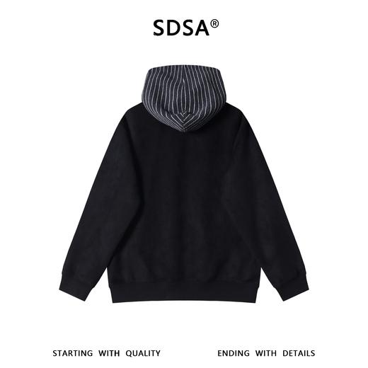 SDSA男士秋冬新款痞帅男装美式撞色拼接条纹连帽卫衣百搭时尚上衣 商品图4
