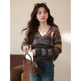 鹿向南【1217/20:00新品】咖色毛衣