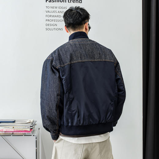 徐太浪【缉明线 牛仔拼接】假两件羽绒服男冬季厚款保暖防寒外套 商品图2
