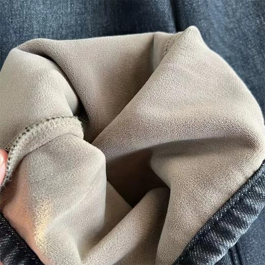 D121471冬日慵懒氛围感加绒阔腿牛仔裤藏肉显瘦女长裤 商品图13