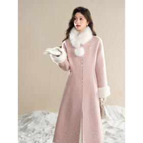 鹿向南【1212/20:00新品】粉色毛呢外套