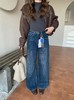 D121471冬日慵懒氛围感加绒阔腿牛仔裤藏肉显瘦女长裤 商品缩略图0
