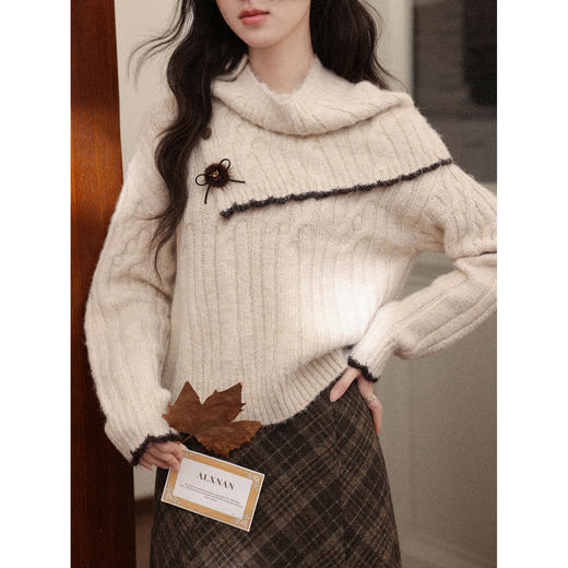 鹿向南【1217/20:00新品前1小时7折限量100件】燕麦色毛衣 商品图2