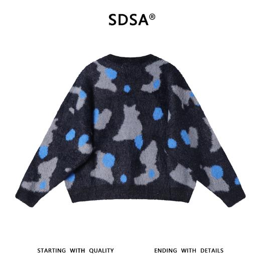 8606SDSA男士秋冬新款痞帅男装美式刺绣字母拼接圆领毛衣复古百搭上衣 商品图4