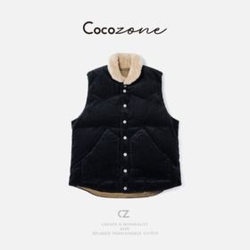 COCO ZONE 刘 一一 【100棉】镶边灯芯绒绗缝马夹 CD2A2735