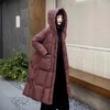 丁摩 白鸭绒过膝长款羽绒服简约连帽外套 商品缩略图0