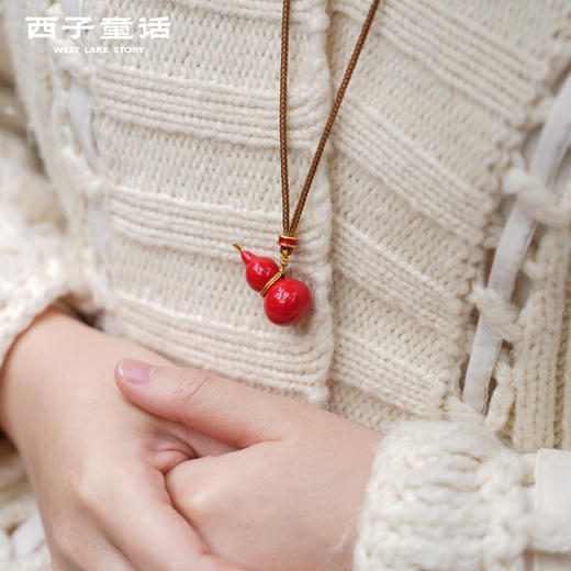 【预售3-5天】灵隐文创  新中式沙金项链女生招米毛衣链饰品 商品图5