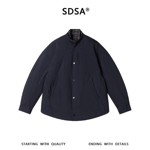 SDSA男士秋冬新款痞帅男装时尚立领羽绒服百搭时尚拼接开衫外套 商品图0