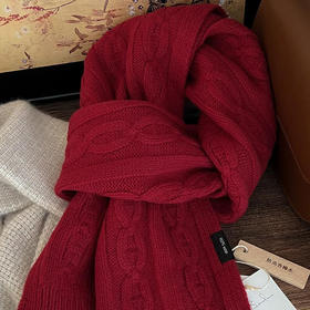 雀说 100%澳洲精选纯羊毛经典麻花英伦复古围巾YM-044