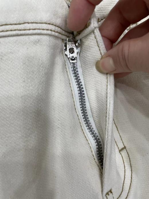 D121463女士字母贴牌棉斜纹牛仔内里织绒阔腿牛仔裤 商品图8