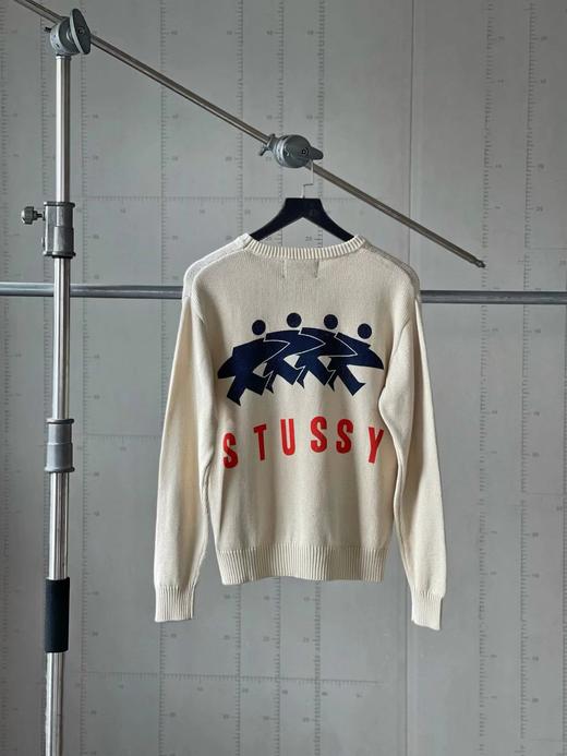 D121479背面Logo印花西海岸复古休闲情侣圆领针织毛衣 商品图2