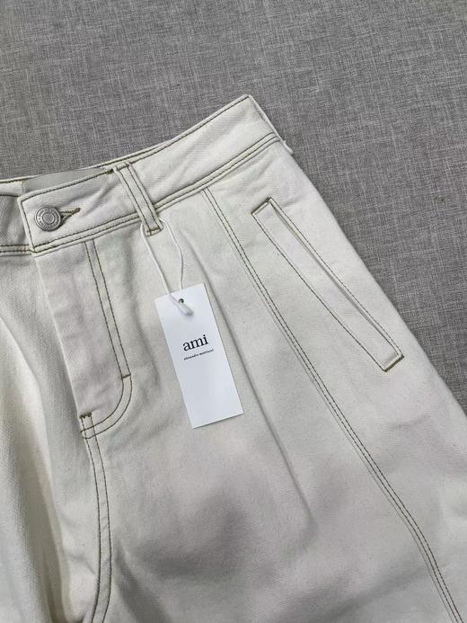 D121463女士字母贴牌棉斜纹牛仔内里织绒阔腿牛仔裤 商品图9