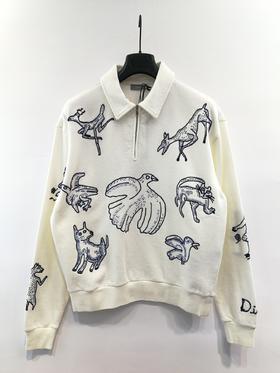 男款联名款动物刺绣polo领卫衣ba010