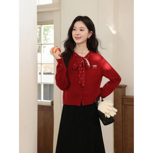 鹿向南【1217/20:00新品前1小时7折限量100件】红色毛衣 商品图2