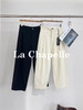 会员福利【进口高支棉~高克重】拉夏贝尔/La Chapelle高腰一粒扣九分休闲裤显瘦百搭直筒裤 商品缩略图0