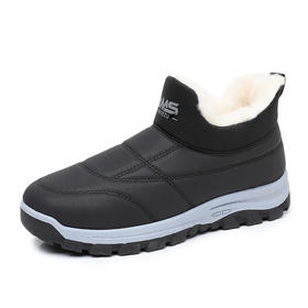 雀说 鞋子男冬季新款加绒保暖雪地靴一脚蹬MZR6026