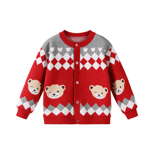 【清仓捡漏】【精典泰迪】【90-120】男童秋冬保暖针织毛衣开衫 商品图4