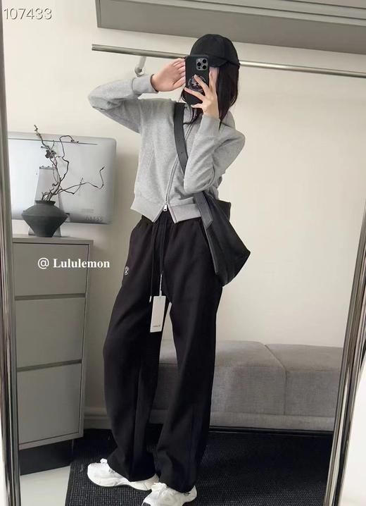 D121461加绒休闲卫裤松紧腰脚口设计收口显瘦大长腿女款长裤 商品图12