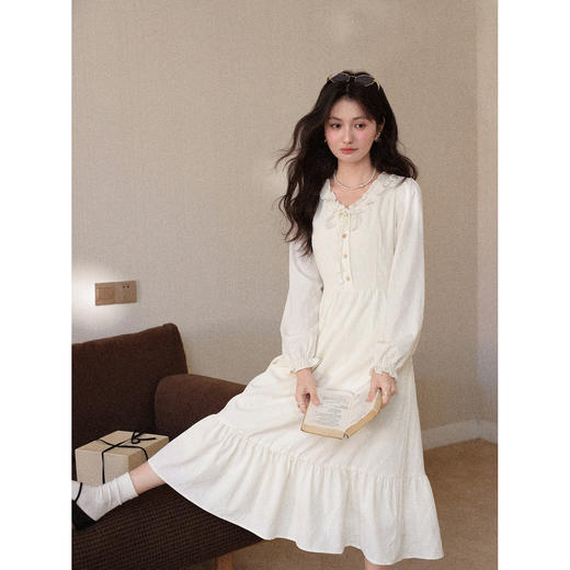 鹿向南【1217/20:00新品前1小时7折限量100件】杏色连衣裙 商品图2