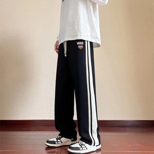 D121456简洁大气贴布织带拼接字母休闲卫裤男女同款 商品图5