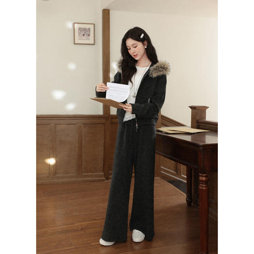 鹿向南【1217/20:00新品前1小时7折限量100件】深灰色休闲裤 商品图3