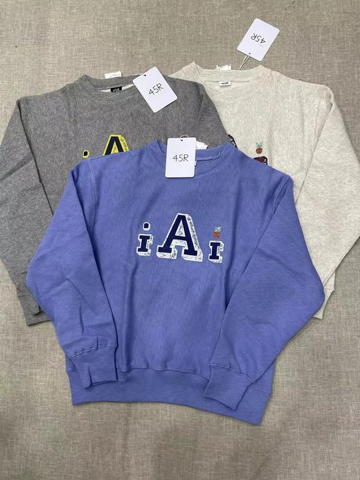 D121417叠领横丝侧拼菠萝刺绣A圆领加绒卫衣 商品图1