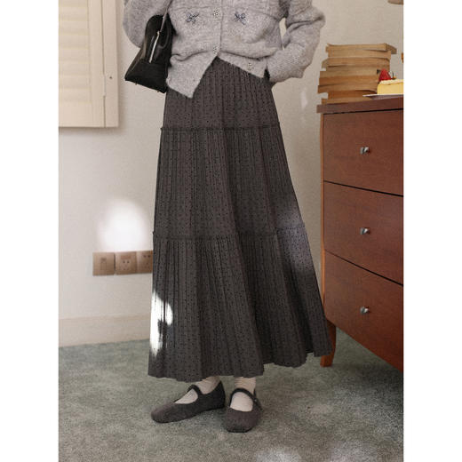 鹿向南【1217/20:00新品前1小时7折限量100件】灰色半身裙 商品图1