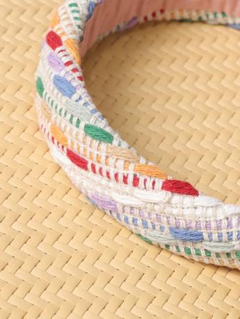 鹿鹿推荐·高颅顶多巴胺彩色编织格纹复古发箍 商品图2