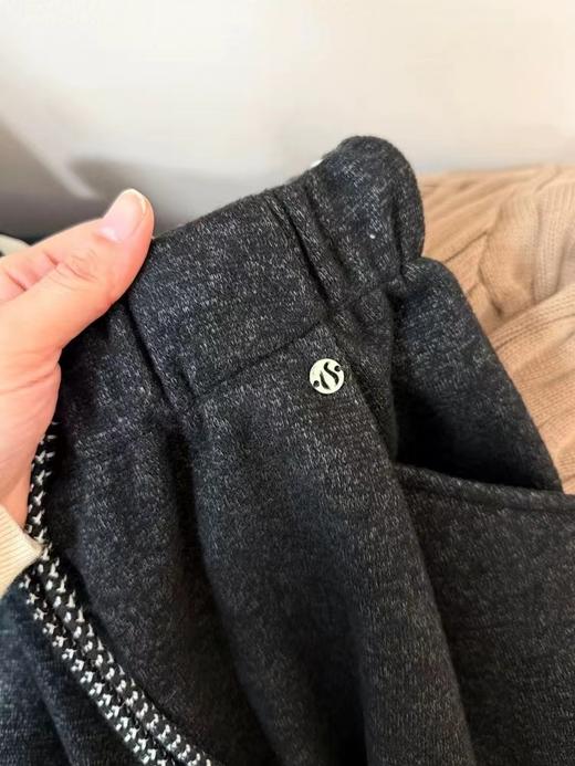 D121430加绒保暖毛呢直筒休闲裤女高腰抽绳宽松百搭呢子长裤 商品图7