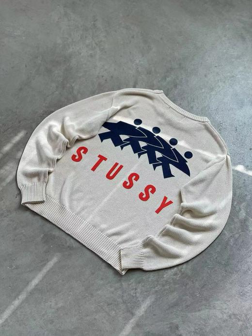 D121479背面Logo印花西海岸复古休闲情侣圆领针织毛衣 商品图13