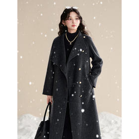 鹿向南【1217/20:00新品】深灰色毛呢外套