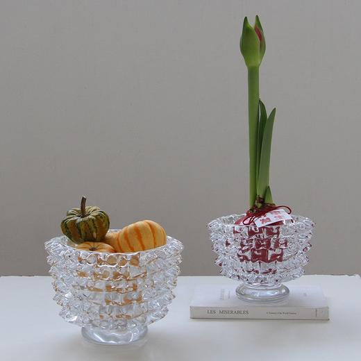 轻奢水晶厚底玻璃花瓶客厅创意摆件鲜花水养高级感插花装饰品 商品图2