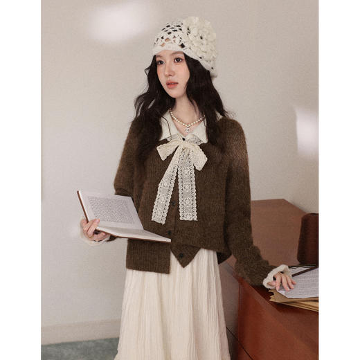 鹿向南【1217/20:00新品前1小时7折限量100件】咖色毛衣 商品图3