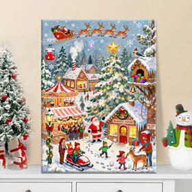 【送实木内框+颜料+画笔】圣诞节diy数字油画手工填色治愈解压油彩客厅卧室装饰画