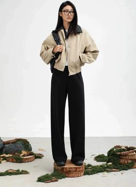 一店z 「青韵织就·步履生风」‌青花瓷直筒羊毛垂感毛呢裤子