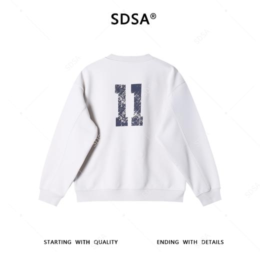 SDSA男士秋冬新款痞帅男装美式撞色字母数字印花圆领卫衣百搭宽松 商品图4