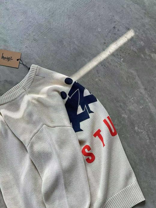 D121479背面Logo印花西海岸复古休闲情侣圆领针织毛衣 商品图8