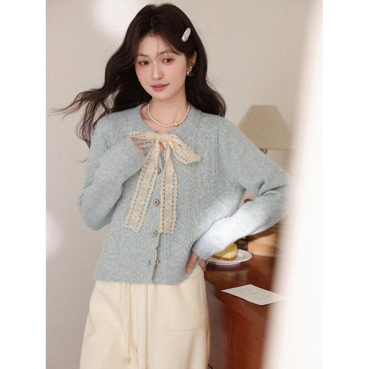 鹿向南【1217/20:00新品前1小时7折限量100件】灰绿色毛衣 商品图1