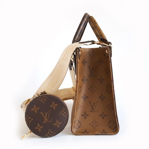 【98新】LV路易威登onthegoM46373小号棕色老花宽肩带onthego托特手提单肩包女士 121225AK09 商品图3