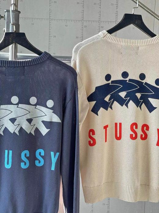 D121479背面Logo印花西海岸复古休闲情侣圆领针织毛衣 商品图5