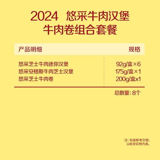 中粮悠采牛肉汉堡牛肉卷组合套餐1（一件包邮 不含彩盒） 商品图1