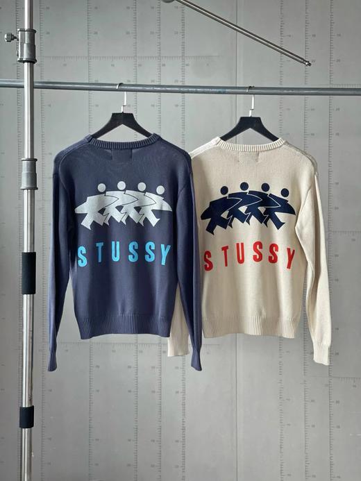 D121479背面Logo印花西海岸复古休闲情侣圆领针织毛衣 商品图1