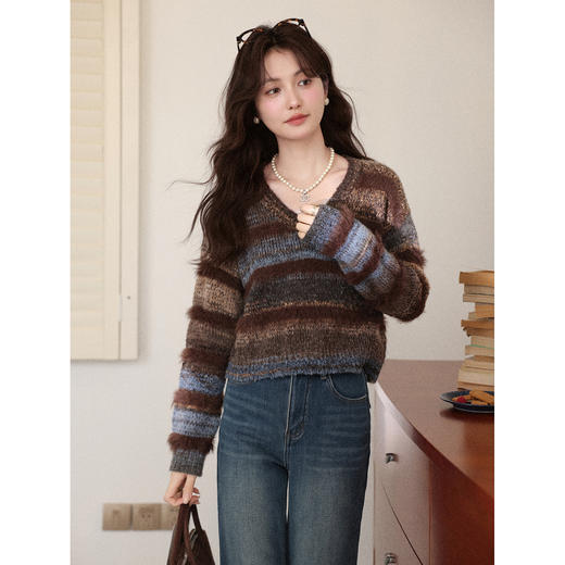 鹿向南【1217/20:00新品前1小时7折限量100件】咖色毛衣 商品图2